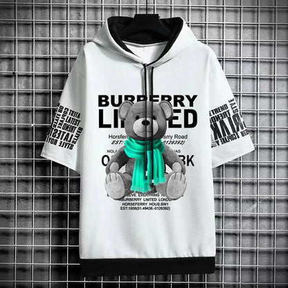 Winter Men's Hooded Graphic T-Shirt - Harajuku Streetwear