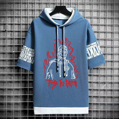 Men's Winter Hooded T-Shirt - Trendy Harajuku Streetwear