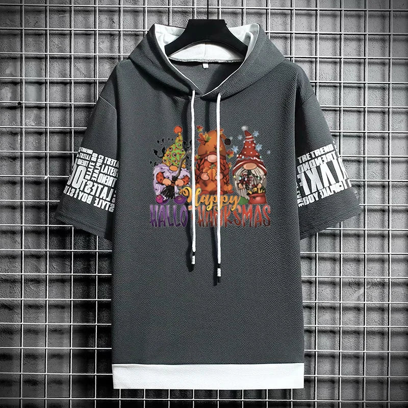 Men's Streetwear T-Shirt - Winter Casual Graphic Hoodie