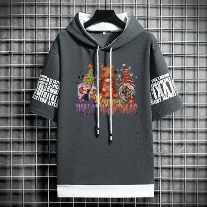 Men's Streetwear T-Shirt - Winter Casual Graphic Hoodie