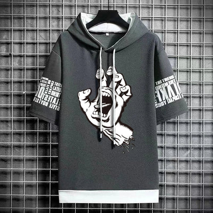 Men's Fashionable Winter Hooded T-Shirt - Streetwear Top