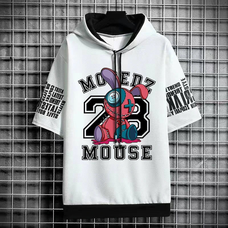 Winter Men's Stylish Hooded T-Shirt - Casual Graphic Tee