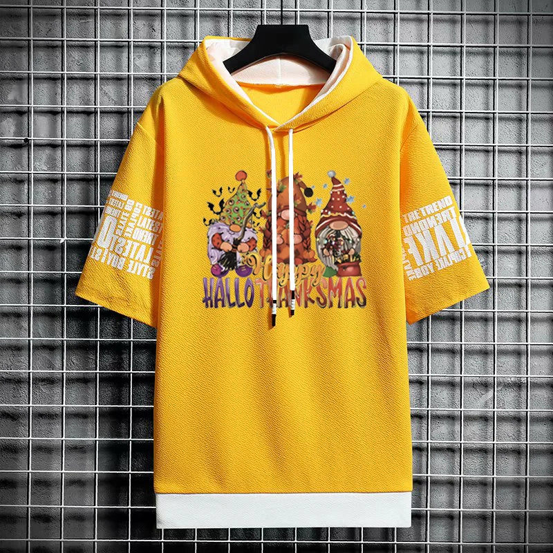 Men's Streetwear T-Shirt - Winter Casual Graphic Hoodie