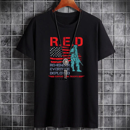 Men's Summer Cotton T-Shirt - Loose Fit Breathable Tee