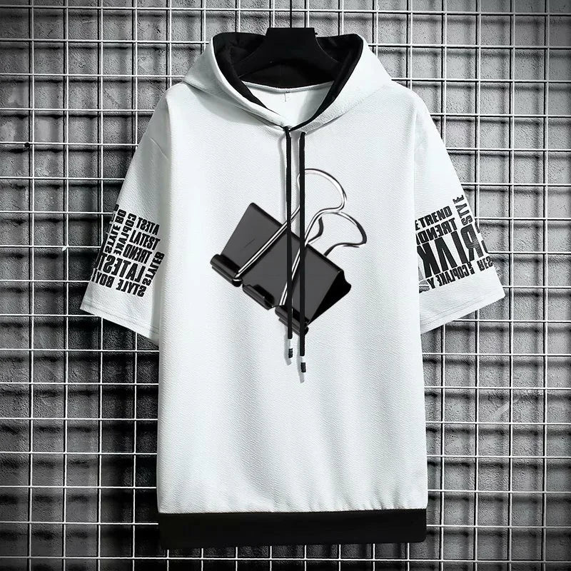 Men's Streetwear Hooded T-Shirt - Winter Graphic Hoodie