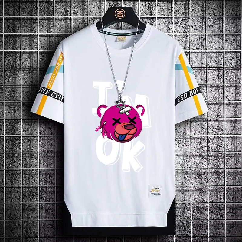 Men's Summer Streetwear T-Shirt - Trendy Graphic Tee
