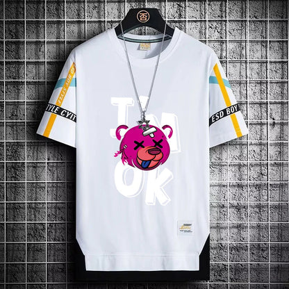 Men's Summer Streetwear T-Shirt - Trendy Graphic Tee