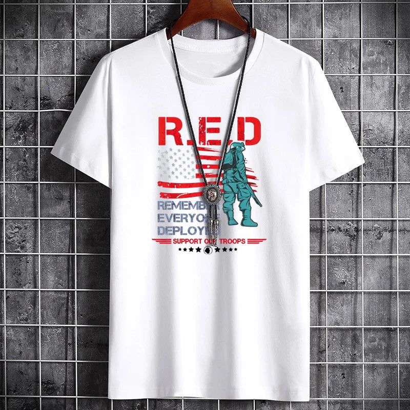 Men's Summer Cotton T-Shirt - Loose Fit Breathable Tee