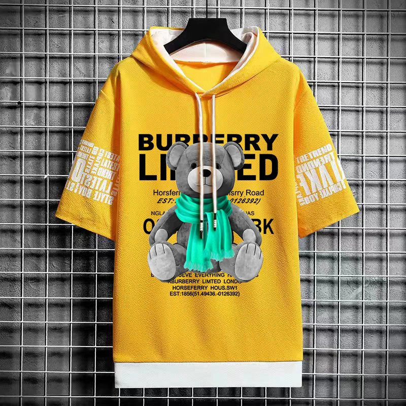 Winter Men's Hooded Graphic T-Shirt - Harajuku Streetwear