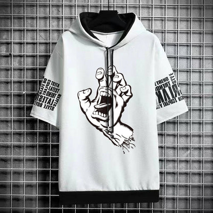 Men's Fashionable Winter Hooded T-Shirt - Streetwear Top