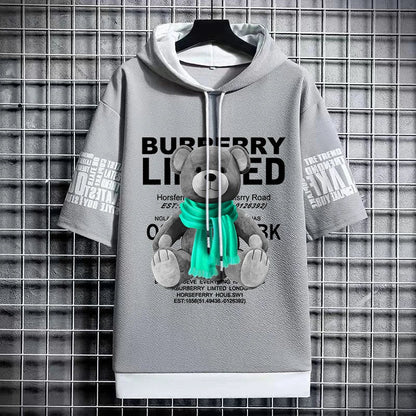 Winter Men's Hooded Graphic T-Shirt - Harajuku Streetwear