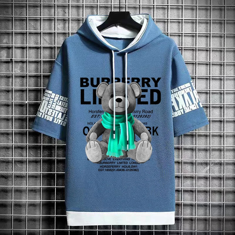 Winter Men's Hooded Graphic T-Shirt - Harajuku Streetwear