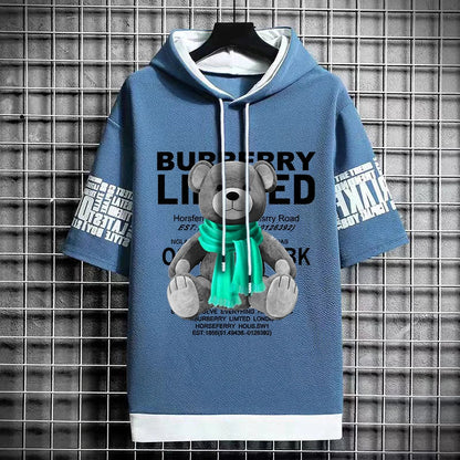 Winter Men's Hooded Graphic T-Shirt - Harajuku Streetwear