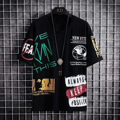 Men's Summer T-Shirt - Korean Print Streetwear Tee