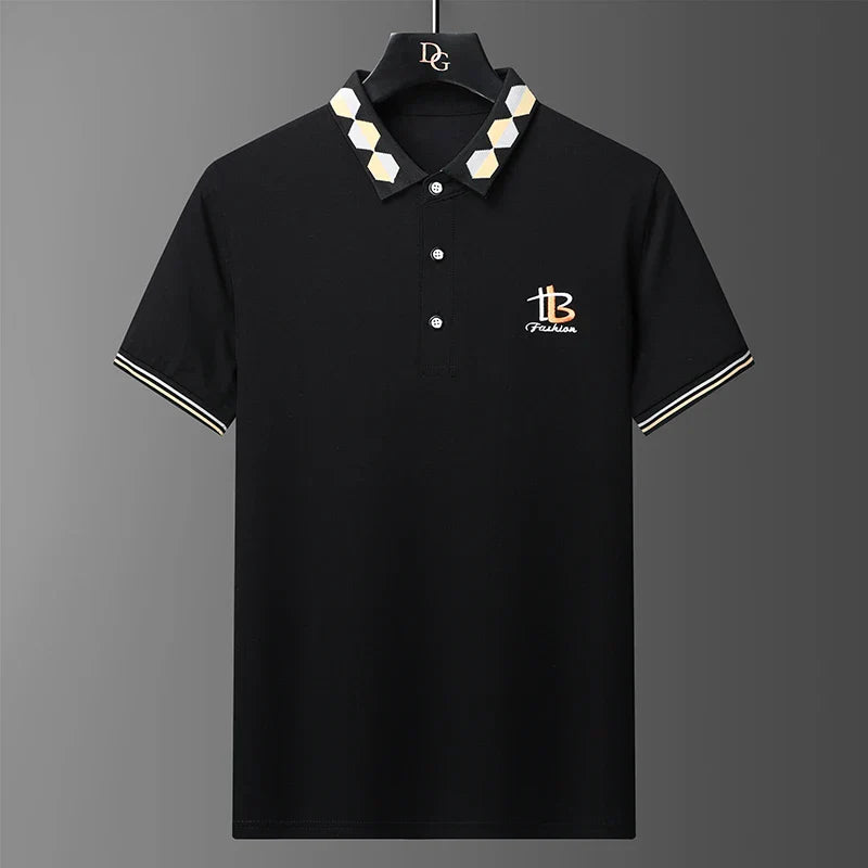Men's Summer Embroidered Polo T-Shirt - Casual Business Top