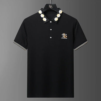 Men's Summer Embroidered Polo T-Shirt - Casual Business Top