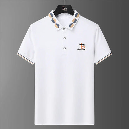 Men's Summer Embroidered Polo T-Shirt - Casual Business Top