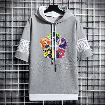 Men's Winter Hooded T-Shirt - Anime Graphic Stylish Tee