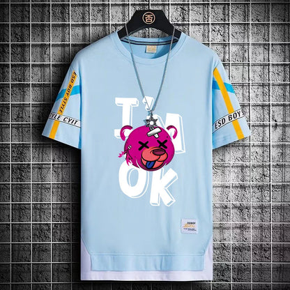 Men's Summer Streetwear T-Shirt - Trendy Graphic Tee
