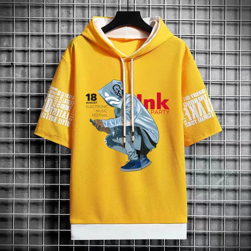 Men's Hooded T-Shirt - Harajuku Cool Streetwear Fashion
