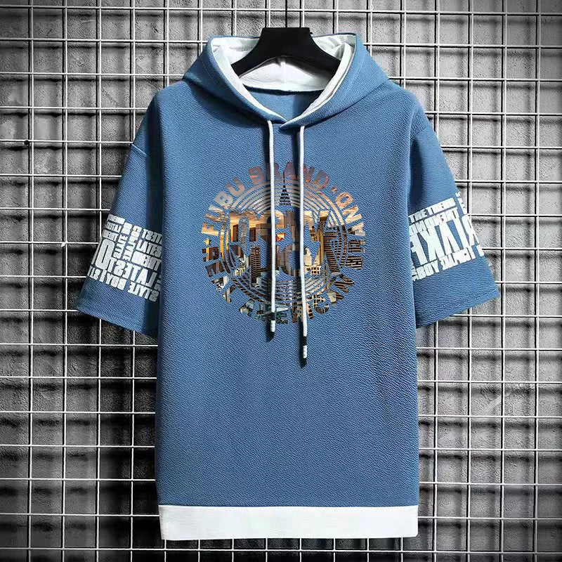 Men's Casual Hooded Graphic T-Shirt - Winter Streetwear