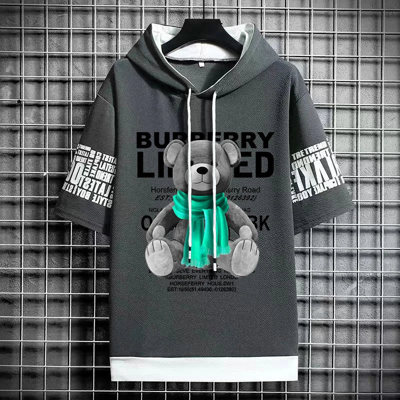 Winter Men's Hooded Graphic T-Shirt - Harajuku Streetwear