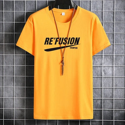 Men's Summer Cotton T-Shirt - Casual O-Neck Short Sleeve