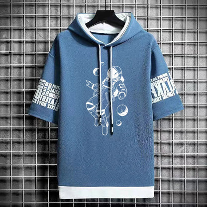 Men's Harajuku Winter T-Shirt - Hooded Trendy Streetwear
