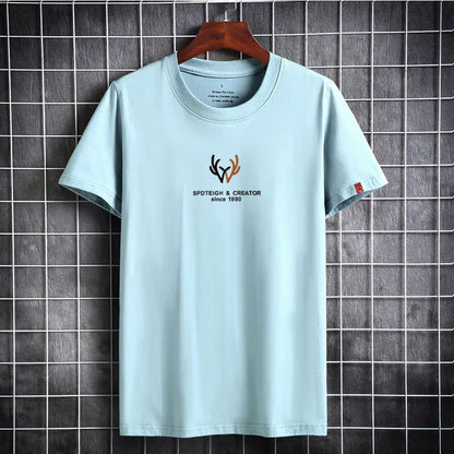 Men's Summer Cotton T-Shirt - Fashionable Graphic O-Neck Tee