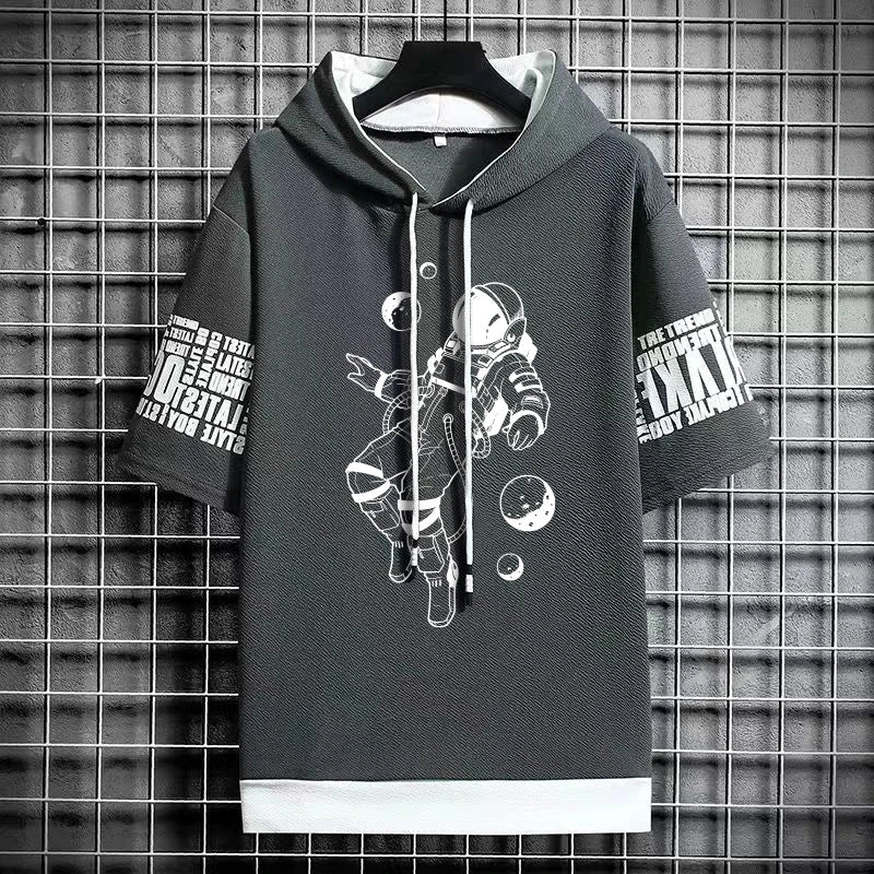 Men's Harajuku Winter T-Shirt - Hooded Trendy Streetwear