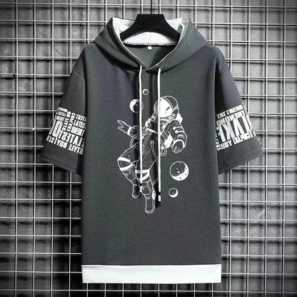 Men's Harajuku Winter T-Shirt - Hooded Trendy Streetwear