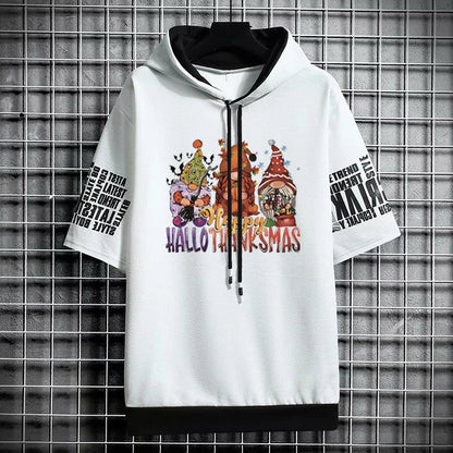 Men's Streetwear T-Shirt - Winter Casual Graphic Hoodie