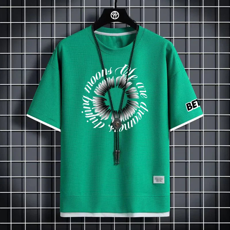 Men's Summer Breathable Graphic T-Shirt - Loose Fit Fashion