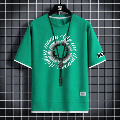 Men's Summer Breathable Graphic T-Shirt - Loose Fit Fashion