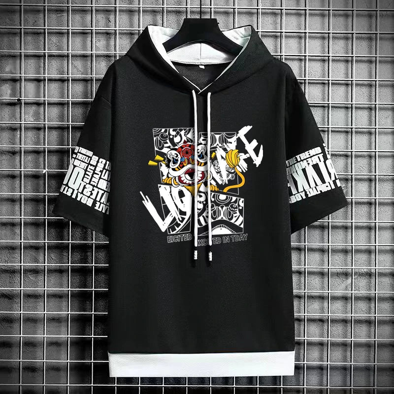 Men's Winter Hooded T-Shirt - Hip Hop Harajuku Streetwear