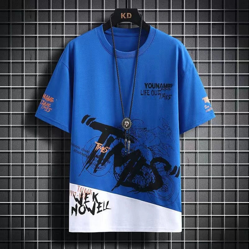Men's Trendy Letter Print T-Shirt - Summer Casual Fashion