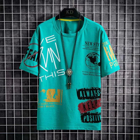 Men's Summer T-Shirt - Korean Print Streetwear Tee