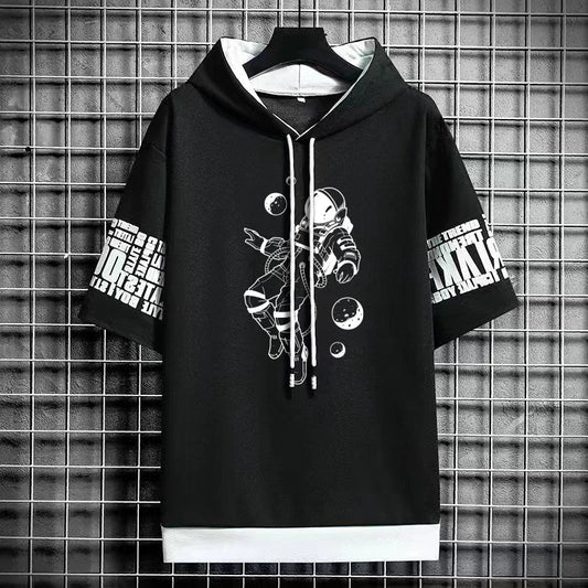 Men's Harajuku Winter T-Shirt - Hooded Trendy Streetwear