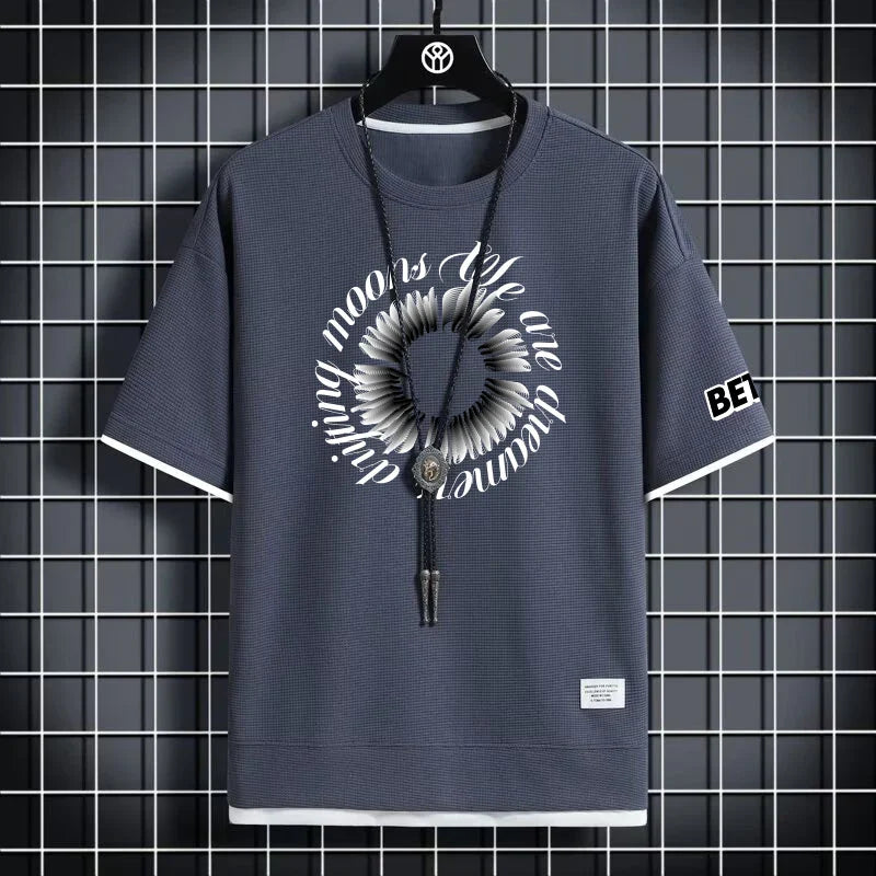 Men's Summer Breathable Graphic T-Shirt - Loose Fit Fashion