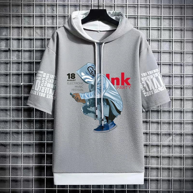 Men's Hooded T-Shirt - Harajuku Cool Streetwear Fashion