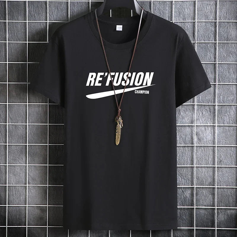 Men's Summer Cotton T-Shirt - Casual O-Neck Short Sleeve