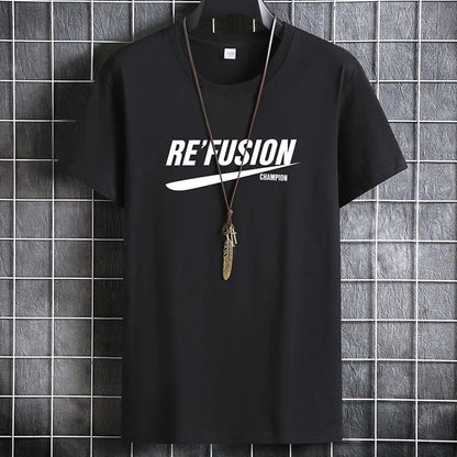 Men's Summer Cotton T-Shirt - Casual O-Neck Short Sleeve