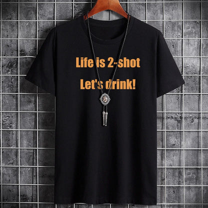 Men's Summer T-Shirt - Cotton Letter Print Comfortable Tee
