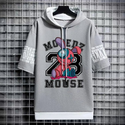 Winter Men's Stylish Hooded T-Shirt - Casual Graphic Tee