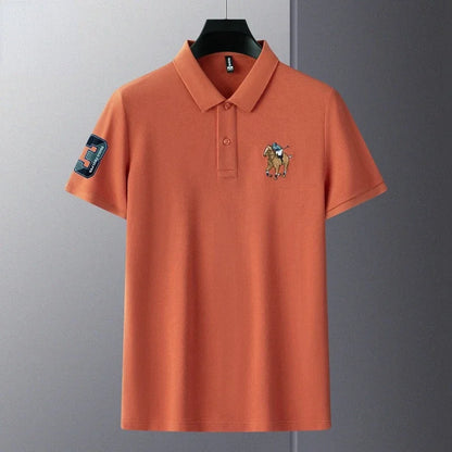 Men's Cotton Polo T-Shirt - Luxury Embroidered Casual Top