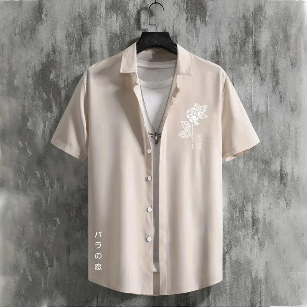 Men's Hawaiian Striped T-Shirt - Loose & Breathable Tee