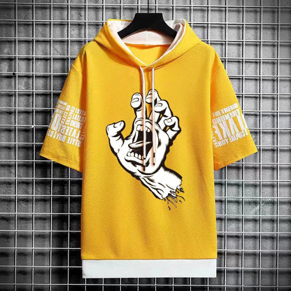 Men's Fashionable Winter Hooded T-Shirt - Streetwear Top