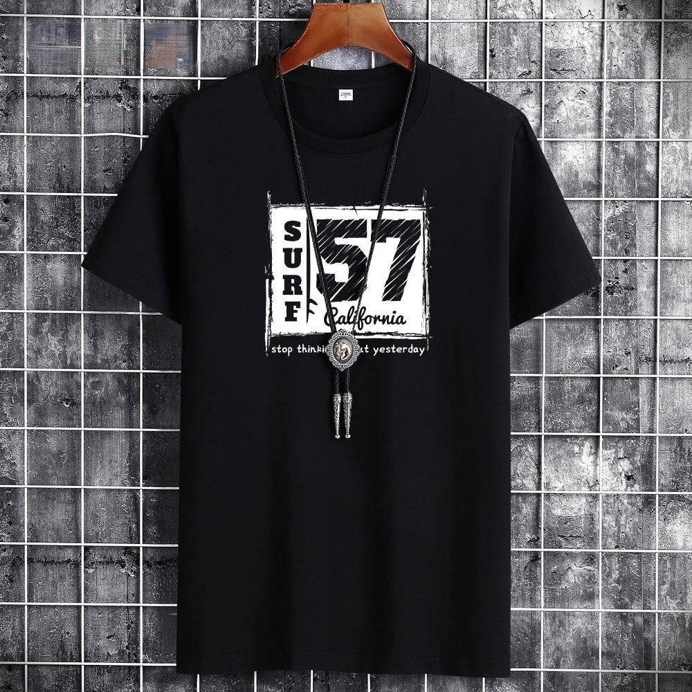 Men's Summer Letter Print T-Shirt - Stylish Graphic Tee