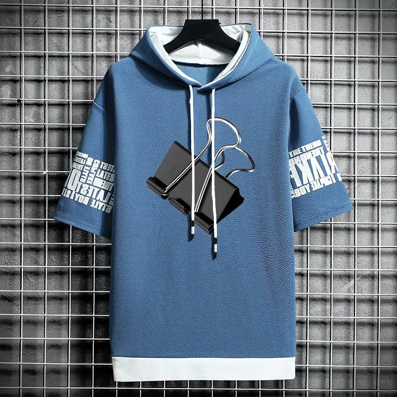 Men's Streetwear Hooded T-Shirt - Winter Graphic Hoodie