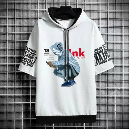 Men's Hooded T-Shirt - Harajuku Cool Streetwear Fashion